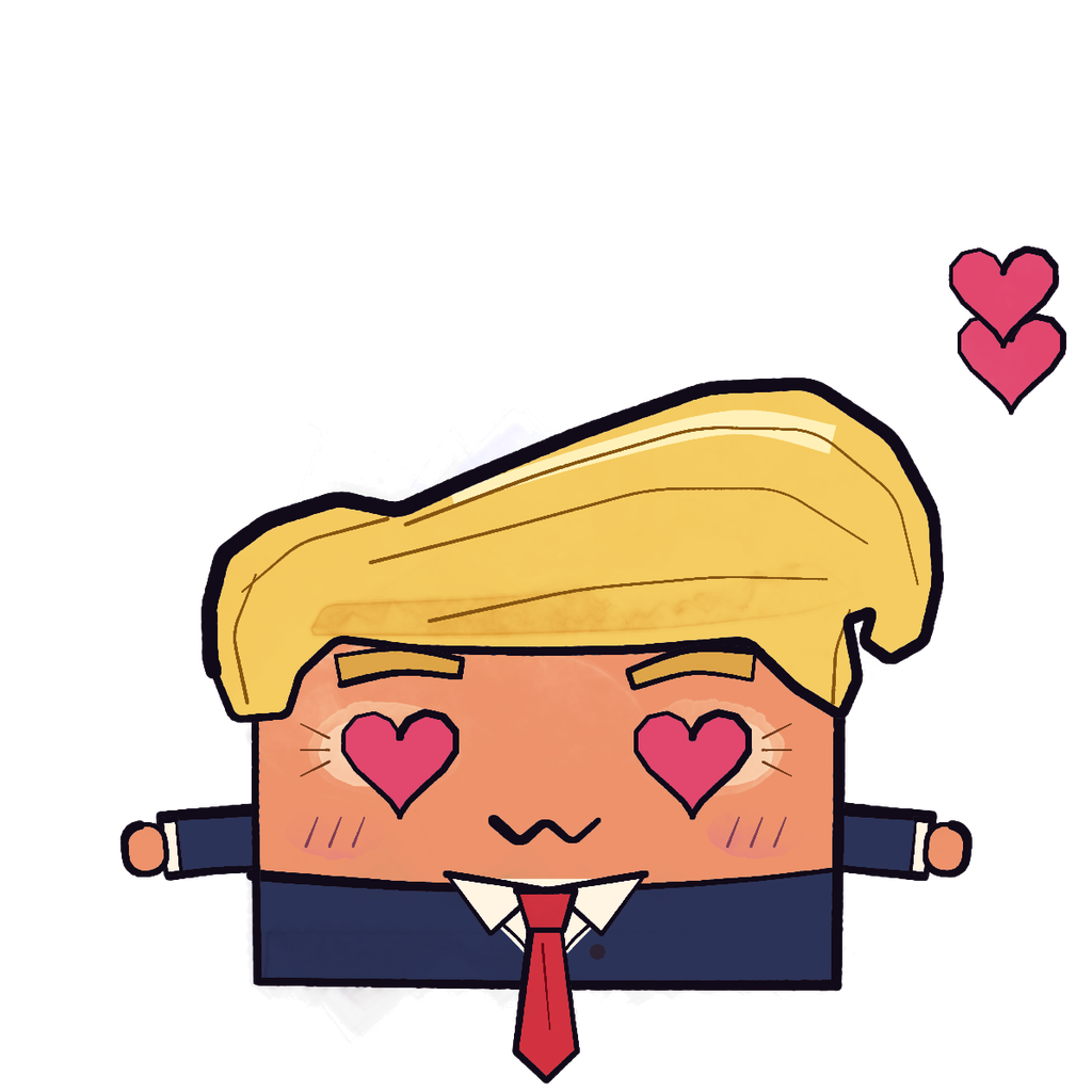 Donawld in love, heart eyes